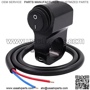 Waterproof Solid AL Alloy IP68 Toggle Switch for Motorcycle Handlebar, 12V Dirt Bike Light Switch - Fits 7/8" Handlebars Black