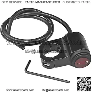 Motorcycle Waterproof Handlebar Switch ATV Handlebar Light Switch 12V Aluminium Alloy Push Botton Switches for Motorcycle Light Bike Light Spotlight- Fits 7/8" Handlebars (22mm)
