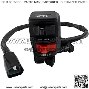Handlebar Switch Engine Start Stop Run Off Headlight for Kawasaki Bayou 300 KLF300 Bayou 400 KLF400 Lakota 300 KEF300 Prairie 400 KVF400 (OEM# 46091-1462)