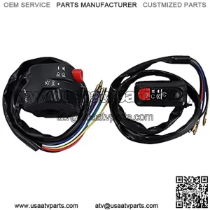 7/8" Motorcycle Handlebar Button Switch Set Left + Right Ignition Engine Stop Lamp Horn Light Universal Fit for 22mm Handle Bar