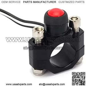 RACING Universal Motorcycle Engine Stop Start Kill Switch Button with Mounting Backplate for ATV,Dirt Pit Bike,Scooter,Quad - Black