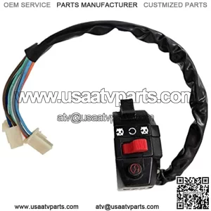 7 Wire Left Hand LH Handlebar Mount Starter Control Switch for Kazuma 50cc 90cc Mini Falcon Meerkat ATVs Mini Quad