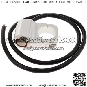 12V Motorcycle ATV 1inch Handlebar Headlight Fog Spot Light On Off Switch Waterproof 25mm - Chrome - Red