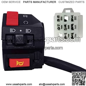 7 Wire Left Hand LH Handlebar Mount Starter Control Switch with Horn for 100cc 110cc 150cc 250cc fits Kazuma, Falcon, Panda, Dingo,Cougar, ATVs Mini Quad