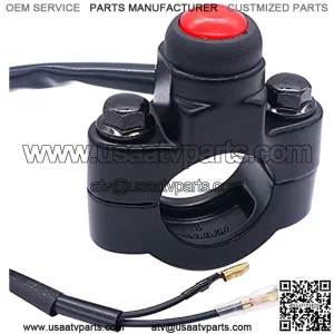 12V Motorcycle Handlebar Push Switch Engine Stop Start Kill Momentary Switch 7/8inch 22mm with Mounting Backplate for ATV,Dirt Pit Bike,Scooter,Quad Switch K-F007