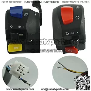 A Pair Motorcycle 7/8" Handlebar Horn Turn Signal Headlight Electrical Start Kill Control Switches Universal Motorcycle Parts Cycling retail (Color : Black)