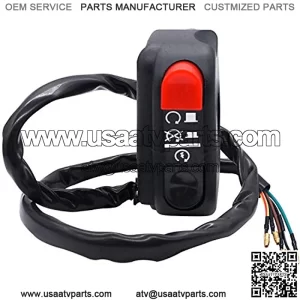 12v 7/8 Universal Motorcycle Starter/Kill Push Button Switch for ATV Scooter Pit Dirt Bike 22mm Handlebar with 24in Connect Line F004
