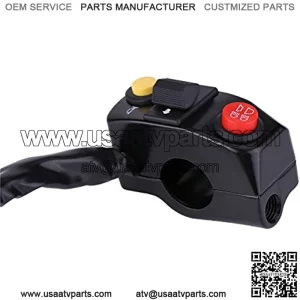 Motorcycle Handlebar Switch, 7/8 inch Universal Motorcycle Handlebar Control Switch Handlebar Mount Turn Signal High Low Beam Control Switch with Wire for Motorbike, Electric Bike, Scooter(Black)