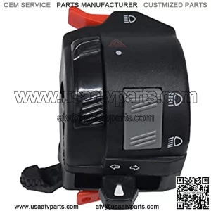 7/8" 22mm Motorcycle ATV Handlebar Control Switches Headlight Warning Light Turn Signal Horn Switch Button with Damper
