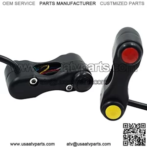 12V Aluminum Motorcycle 7/8" 22mm Handlebar Switches Headlight Hazard Brake Fog Lights Horn ON Off Start Switch 3 Buttons