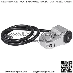 Motorcycle Headlight Switch, 7/8" Handlebar Light Switch 12V Motorcycle Handlebar On-Off-On Button Switch, Aluminium Alloy Fog Brake Light Switch