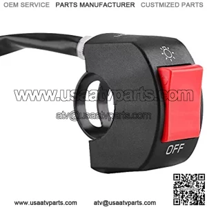 Motorcycle Handlebar Switch Control, Universal 7/8inch Mount LED Headlight On/Off Switch with Button(Red)
