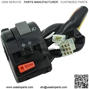 7/8" 22mm Motorcycle ATV Handlebar Control Switches Headlight Fog Light Turn Signal Horn High/Low Beam Button With 11 Wires