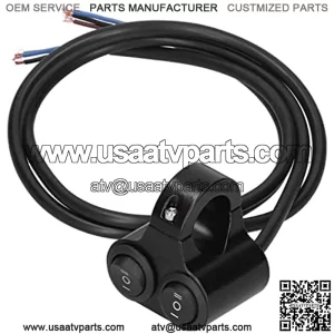 Motorcycle Headlight Switch Handlebar Mount On-Off Button 2 in 1 Universal Fit for 12V ATV UTV Handlebar Control Button