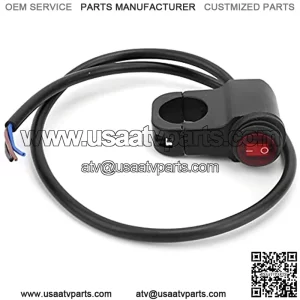 for Motorcycle ATV UTV 7/8in Handlebar Switch Headlight Hazard Fog Lamp Control On Off Button with Red Indicator Motorcycle Switch Motorcycle Control Switch Motorcycle Kill Stop Switch Headlight Switc