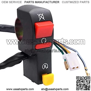 12v 7/8 Universal Motorcycle ATV Modified Flameout Fan Start Headlight Control Switch Switch with Yellow Horn Push Button Switch F005