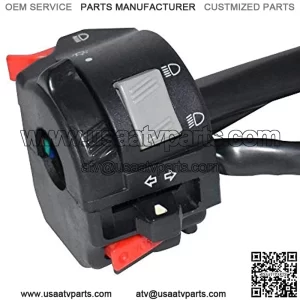 22mm Motorcycle ATV Handlebar Control Switches Button Fog Lamp Abstemious Turn Signaling Horn Switch with 11 Wiring Harness Accessories (Color : Black)