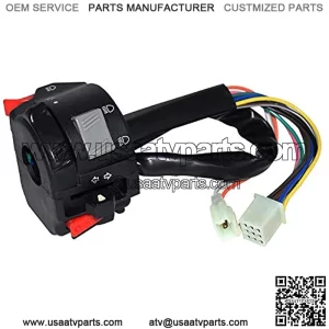 7/8" 22mm Motorcycle ATV Handlebar Control Switches with 11 Wires Headlight Turn Signaling Horn Heights Low Beam Button Accessories (Color : Black)