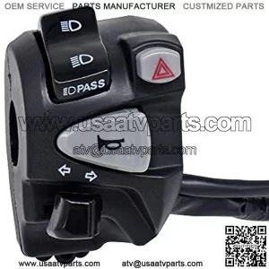 Motorcycle Switch 22mm ATV Handlebar Control Switches Headlight Fog Lamp Light Turn Signal Horn Switch Button with 11 Wiring Harness