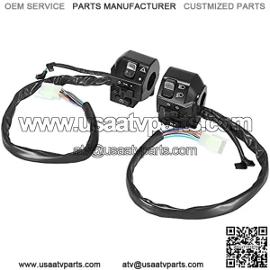 1 Pair DC 12V 7/8" 22mm Motorcycle Handlebar Switch Horn Turn Signal Headlight Control Buttons