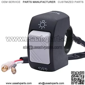 12V 7/8(22mm) Universal Motorcycle Handlebar Switch Motorcycles Scooter Electrombile Motorbike Headlight Grey On Off Button F001-H