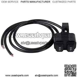 Aluminum Alloy Handlebar Control Switch, 12V 16A Motorcycle ATV 7/8inch Double Control Handlebar Button Switch, Waterproof Headlight Turn Signal Light 3 Way ON Off Switch