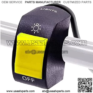 Handlebar Switch 12V 7/8inch 22mm On Off Push Button for Bicycle Motorcycle Scooter Headlight/Fog Light/Driving Lamp Toggle Switch Yellow