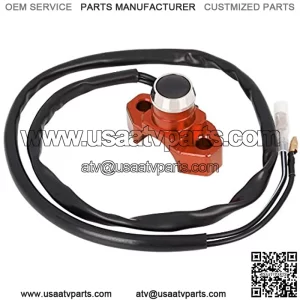 CYCLE Aluminum Alloy Motorcycle Handlebar Control Horn Start Switch Button Momentary Action with Two Connectors Orange