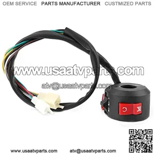 Motorcycle Left Handbar Switch Start Stop Kill Button ON-Off Switch Light Kill Switch for 50cc-110cc ATV Quad with 22mm Handlebar