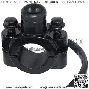 Universal 7/8" Motorcycle Handlebar ON Off Switch Button Headlight Fog Brake Light Switch with Two Bullet Connectors Black Button