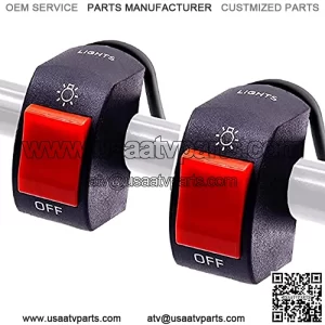 Handlebar Switch 12V On Off Toggle Switch for Bicycle Motorcycle Tuning Part for U5 U7 U2 LED Headlight fits for Scooter Electrombile-2Pcs