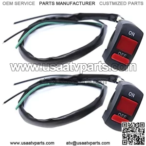 2 Pcs Motorcycle ATV Handlebar ON Off Switch for Headlight Angel Eyes Spotlight, Fit for 7/8" Handlebar