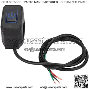 22mm Motorcycle Handlebar Switch,Motorbike ATV Light Switch Control Button Waterproof Universal for Headlight(ABS Metal) (Blue)