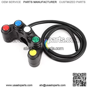 5 Buttons ATV Motorcycle Control Switch Assembly for 22mm (7/8in) Handlebar with Waterproof Handle automotive-electrical-system-switches