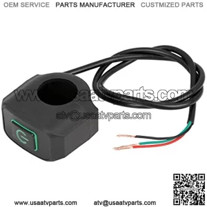 CYCLE Plastic Motorcycle Handlebar Headlight Switch Button with Green Indicator Light