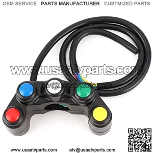 Vehicle Switch Controlling 5 Buttons ATV Motorcycle Control Switch Assembly for 22mm (7/8in) Handlebar with Waterproof Handle Motorcycle Parts