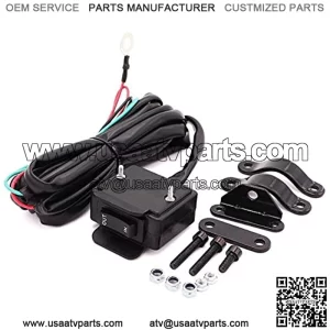 12V Winch Rocker Thumb Switch with Mounting Bracket Handlebar Control Line Kit Fit for ATV UTV