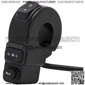 Motorcycle Light Switch Handlebar Left and Right Switch Side Headlight Winker Turn Signal Blinker Push Button Horn Turn Signal Light 7/8 inch Handlebar On-Off Control Switch Harness 3 in 1 (110-125CC)