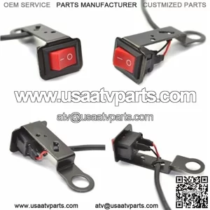 Universal ATV Scooter Motorcycle Handlebar Mirror mount Kill Switch On-Off Light
