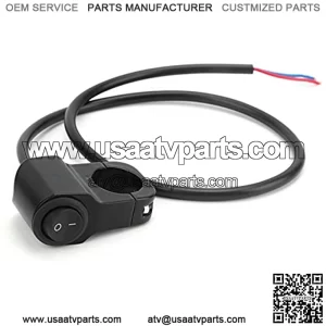 7/8in Handlebar Switch, Waterproof Motorcycle Handlebars Kill Switch On Off Button Controls Fit for ATV and UTV with 22mm/0.85in Handlebar (Black)