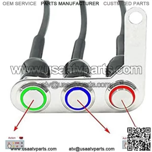 Universal Stainless Steel LED Motorcycle Switch ON-OFF Handlebar Adjustable Mount Waterproof Switches Button DC12V Fog Light (E-3)