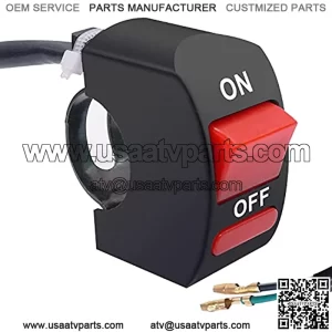 12V Motorcycle Handlebar Push Switch Headlight Fog Light Start/Kill Switch ON/Off 7/8" 22mm Switch K-F009NEW