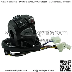 7/8" 22mm ATV Motorcycle Handlebar Control Left Right for Horn Button Turn Signal Electric Fog Lamp Light Start Kill Warning Light Honda CBX600 Black