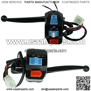 7/8" 22mm ATV Motorcycle Handlebar Control Switches with Brake Clutch Master Cylinder Left Right for Horn Button Turn Signal Electric Fog Lamp Light Start Kill Warning Light