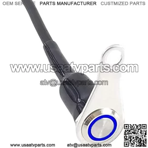 Universal Stainless Steel LED Motorcycle Switch Horn Handlebar Adjustable Mount Waterproof Switches Button DC12V momentary actions (A-BLUE-Monentary action)