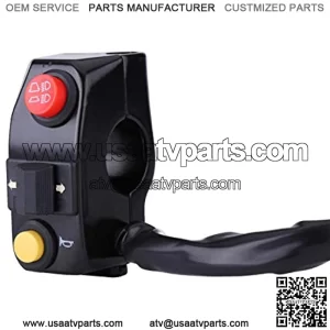 Handlebar Control Switch, 7/8" Motorcycle Handlebar Mount Switches with Horn Turn Signal High Low Beam Control(Black)