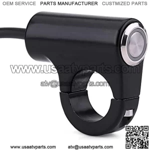 Waterproof Motorcycle Handlebar Switch 22mm 7/8inch Handlebar Headlight Brake Fog Lights ON/OFF Switch with Indicator Light for Motorbike Scooter (Auto-return Button)