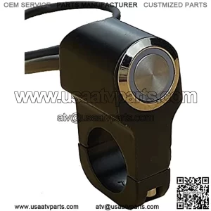 22mm 78inch Aluminum Handlebar Control Switch Motorcycle Mount Power Start Button Push with Blue Indicator Light Momentary Action Motorbike Motocross Headlight Brake Fog Lights ONOff