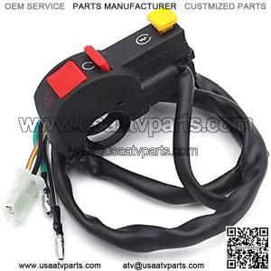 XH3104-B-02 Black Universal 7/8 Inches 22mm Handle Bar ON/OFF Starter Switch Compatible with ATV Scooter Dirt BikeSuzuki Yamaha Kawasaki Harley Aprilia Vesp BMW