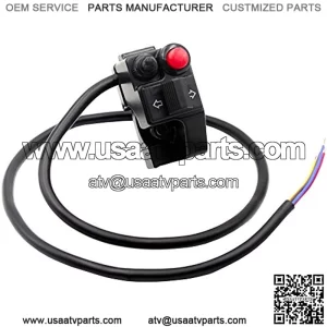 7/8" 22mm Aluminum Alloy Motorcycle Offroad Handlebar Mount Horn Beam Winker Turn Single Push Button Switch Control